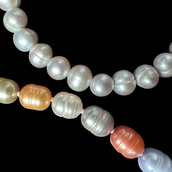 Honora 20” Multicolor Freshwater Pearl Necklace + Stretch Bracelets Sterling 925 - Picture 11 of 16
